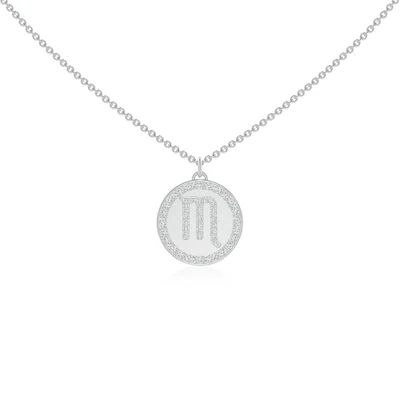 Angara Lab-grown Diamond Scorpio Zodiac Sign Reversible Medallion Pendant In Metallic