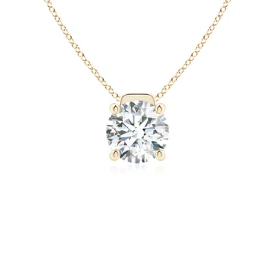 Angara Lab-grown Solitaire Round Diamond Floating Pendant In Yellow Gold/f-g