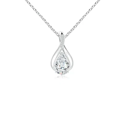 Angara Pear Lab-grown Diamond Infinity Twist Pendant With Accents In White Gold/f-g