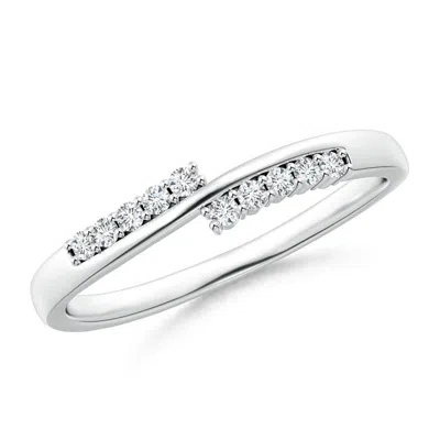 Angara Lab-grown Diamond Studded Bypass Promise Ring With Prong Set In White Gold/f-g