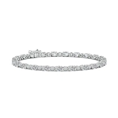 Angara Alternating Oval & Round Diamond Tennis Bracelet In Metallic