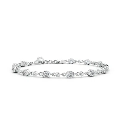 Angara Alternating Oval And Round Diamond Tennis Bracelet In Metallic