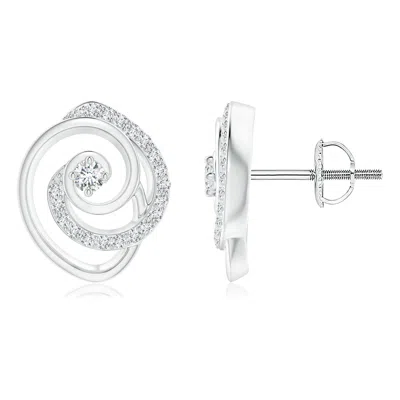 Angara Lab-grown Diamond Swirl Teardrop Fashion Studs In Metallic