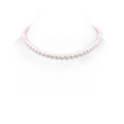 Angara 6.5-7mm 16" Freshwater Pearl Choker Strand In Yellow Gold/white