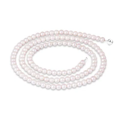 Angara 6.5-7mm 40" Freshwater Pearl Rope Necklace In Pink