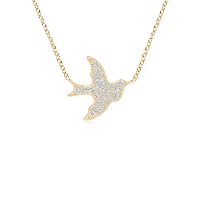 Angara Pave-set Diamond Dove Pendant In Yellow Gold/colorless