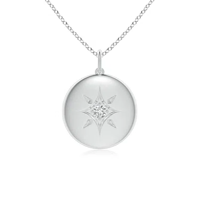 Angara North Star Diamond Disc Pendant In White Gold/h