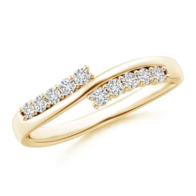 Angara Diamond Studded Bypass Promise Ring With Prong Set In Yellow Gold/h