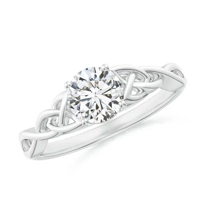 Angara Round Diamond Celtic Knot Engagement Ring In White Gold/h
