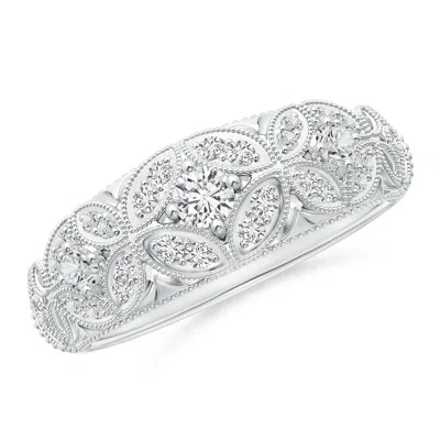 Angara Vintage Inspired Diamond Floral Anniversary Ring In White Gold/h