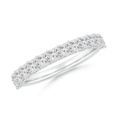 Angara Lab-grown Shared Prong-set Princess-cut Diamond Half Eternity Wedding Ring In White Gold/h