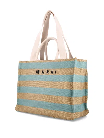 Marni Medium Tote Bag In Neutrals