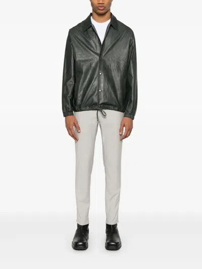 Giorgio Brato Leather Jacket In Grey