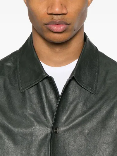Giorgio Brato Leather Jacket In Grey