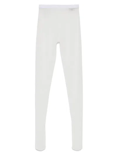 Marine Serre Flocked Mesh Tights In White