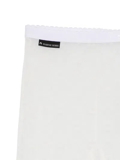 Marine Serre Flocked Mesh Tights In White