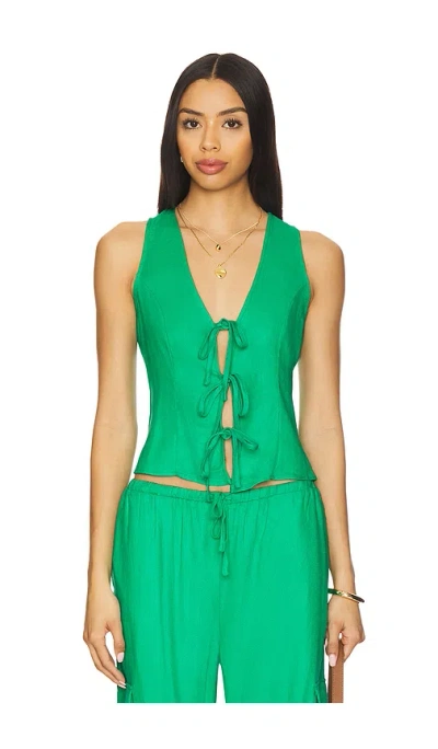 Beach Riot Arlowe Tie Front Vest In Mediterranean Mint In Mint