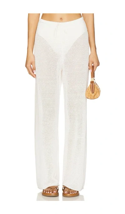 Onia Linen Knit Drawstring Pant In White