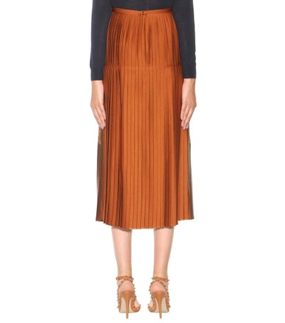 Shop Stella Mccartney Lace And Lamé Skirt In Brown