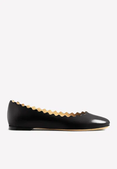 Chloé Lauren Nappa Leather Ballet Flats In Black