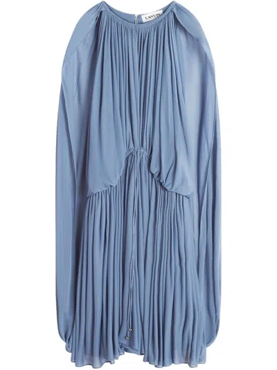 Lanvin Pleated Dress In Blue