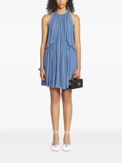 Lanvin Pleated Dress In Blue