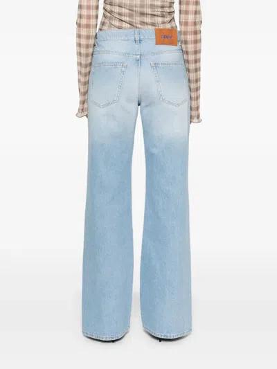 Off-white Logo Straight Jeans In Animal Print