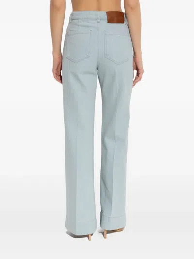Victoria Beckham Alina Cotton Denim Jeans In Blue
