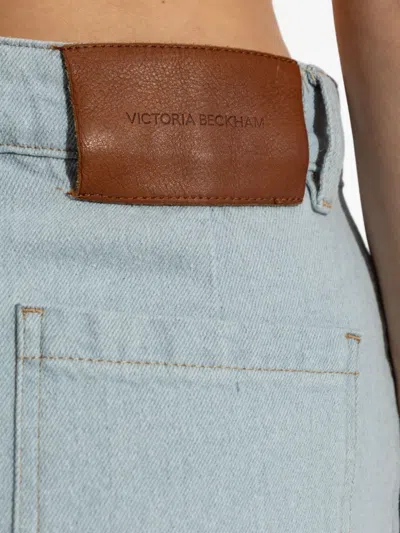 Victoria Beckham Alina Cotton Denim Jeans In Blue