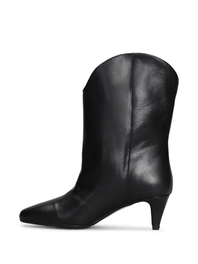 Gisel Moire Enea Ankle Boots In Black