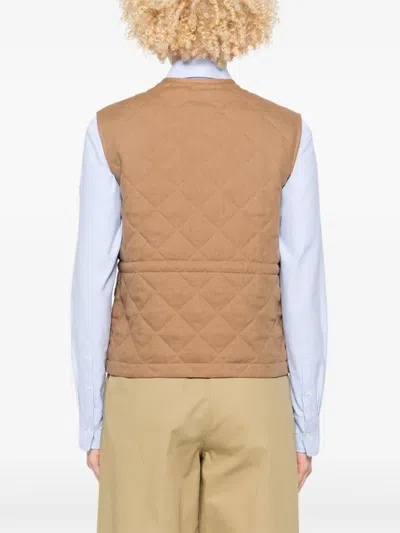 Moncler Vigny Padded Vest In Brown