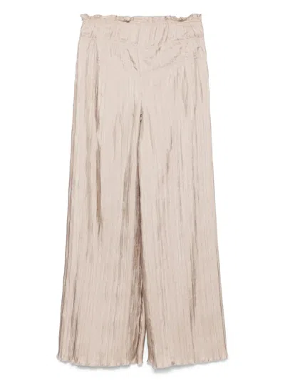 Alberta Ferretti Alberta Ferreti Habotay Trousers In Neutrals