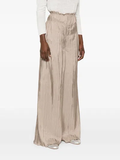 Alberta Ferretti Alberta Ferreti Habotay Trousers In Neutrals