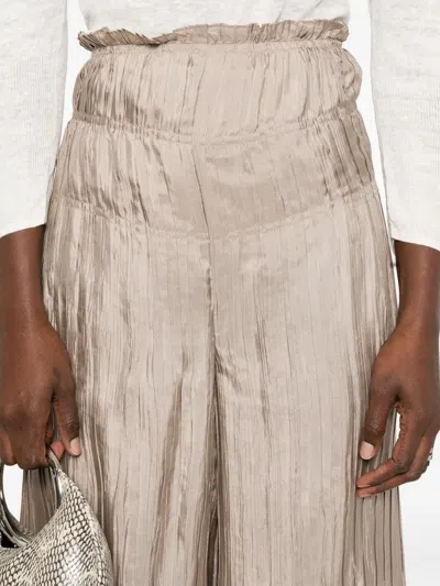 Alberta Ferretti Alberta Ferreti Habotay Trousers In Neutrals