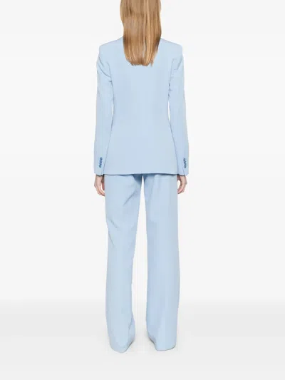 Tagliatore Double-breasted Suit With Flap Pockets And Back Vent In Blue