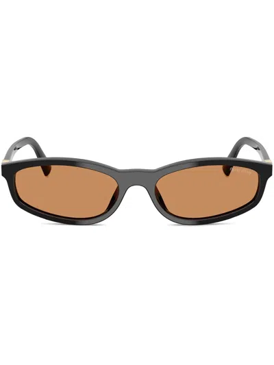 Miu Miu 0mu A06s Rectangular Acetate Sunglasses In Brown