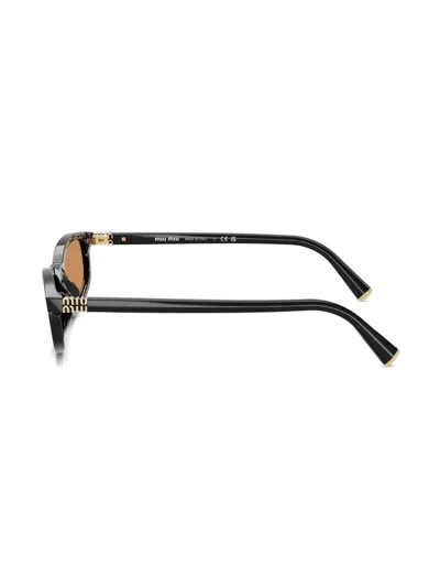 Miu Miu 0mu A06s Rectangular Acetate Sunglasses In Brown