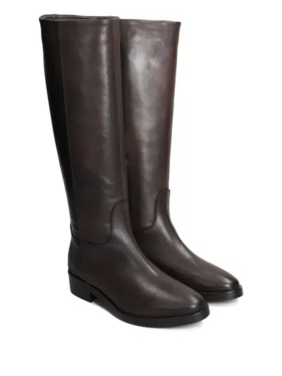 Julie Dee Leather Boots In Brown
