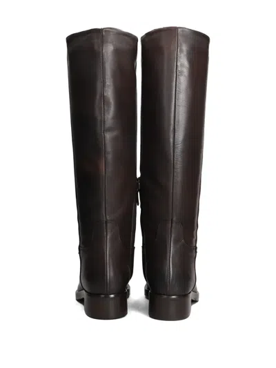 Julie Dee Leather Boots In Brown