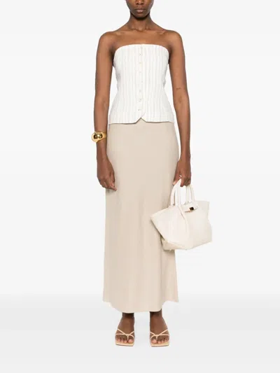 Samsoe & Samsoe Saagneta Midi Skirt In Neutrals