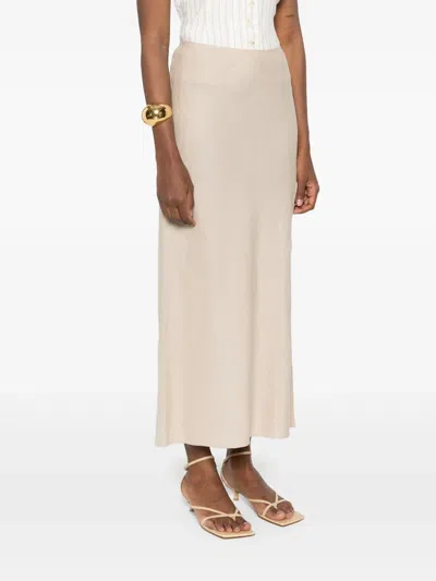 Samsoe & Samsoe Saagneta Midi Skirt In Neutrals