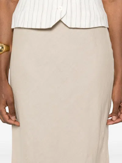 Samsoe & Samsoe Saagneta Midi Skirt In Neutrals