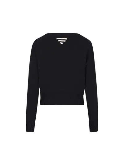 Prada Maglia Scollo Barca In Cotone In Blue