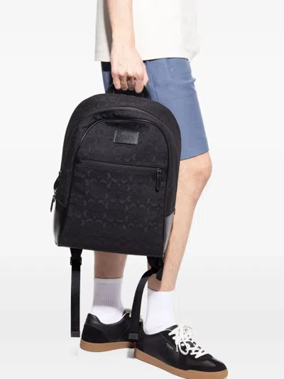 Coach Theo Patterned Backpack In Black