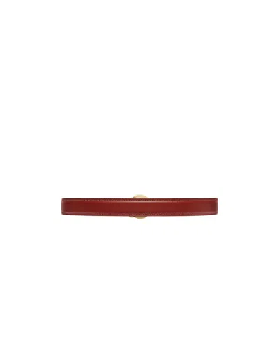 Gucci Blondie Interlocking G Leather Belt In Ruby Red
