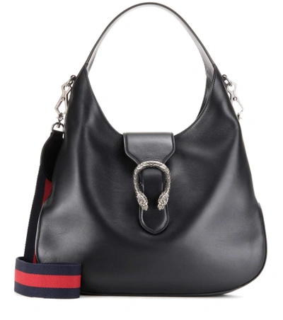 Shop Gucci Dionysus Leather Hobo Bag In Eero