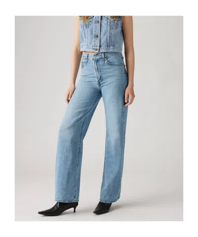 Levi's Blue Ribcage Wide Leg Jeans In Blue