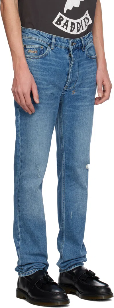 Ksubi Denim Trousers With Belt Loops In Blue
