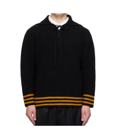 Bode Long Sleeve Sweater In Black