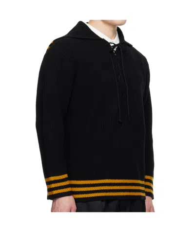 Bode Long Sleeve Sweater In Black